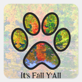 Adesivo Quadrado Personalizado É Folhagem de Cachorro de Gato de Va