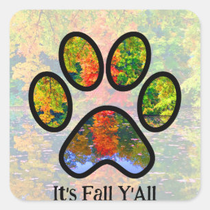 Adesivo Quadrado Personalizado É Folhagem de Cachorro de Gato de Va