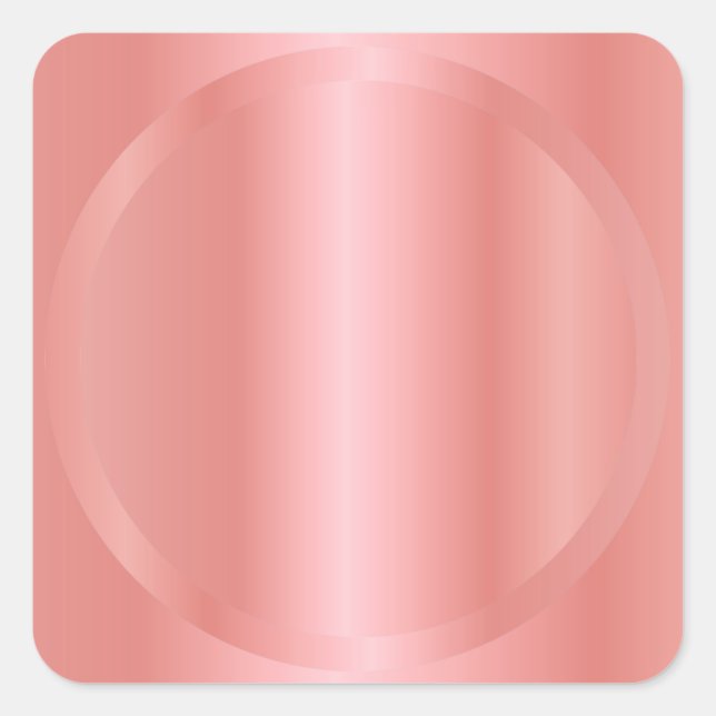 Adesivo Quadrado Personalizado Elegante Rosa Dourado Adicione Seu T (Frente)