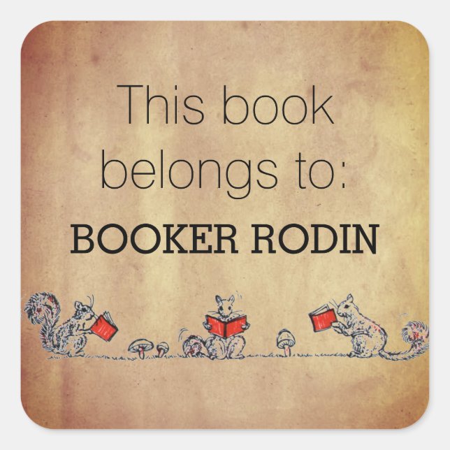 Adesivo Quadrado Personalizado Este Livro Pertence ao Gráfico de Ma (Frente)