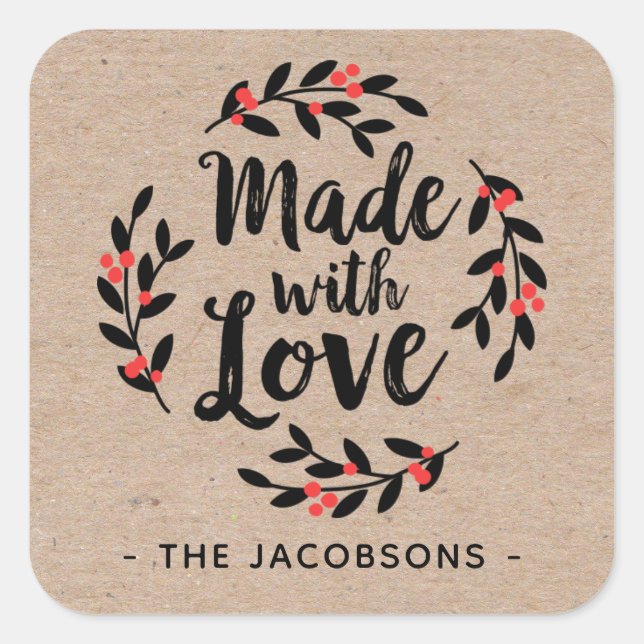 Adesivo Quadrado Personalizado Fabricado Com Ame Kraft Square Stick (Frente)