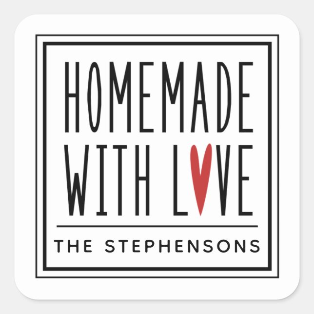 Adesivo Quadrado Personalizado Fabricado Com Pau Quadrado De Amor (Frente)