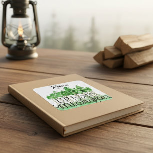 Adesivo Quadrado Personalizado no Norte do Michigan Trees Sticker