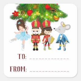 Adesivo Quadrado Personalizado O Invólucro, Natal Balé