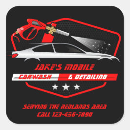 Adesivo Quadrado Personalizar a empresa detalhada de lavagem de car