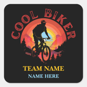 Adesivo Quadrado Personalizar Equipe de Biqueamento Legal do Biker