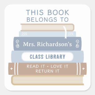 Adesivo Quadrado Personalizar Este Livro Pertence À Biblioteca De C