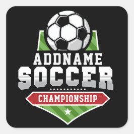 Adesivo Quadrado Personalizar jogador de equipe de texto de ADD de 