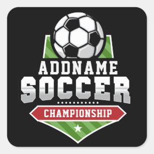 Adesivo Quadrado Personalizar jogador de equipe de texto de ADD de 