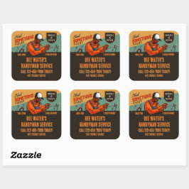 Adesivo Quadrado Personalizar Marca de Faz-tudo Afro-Americano