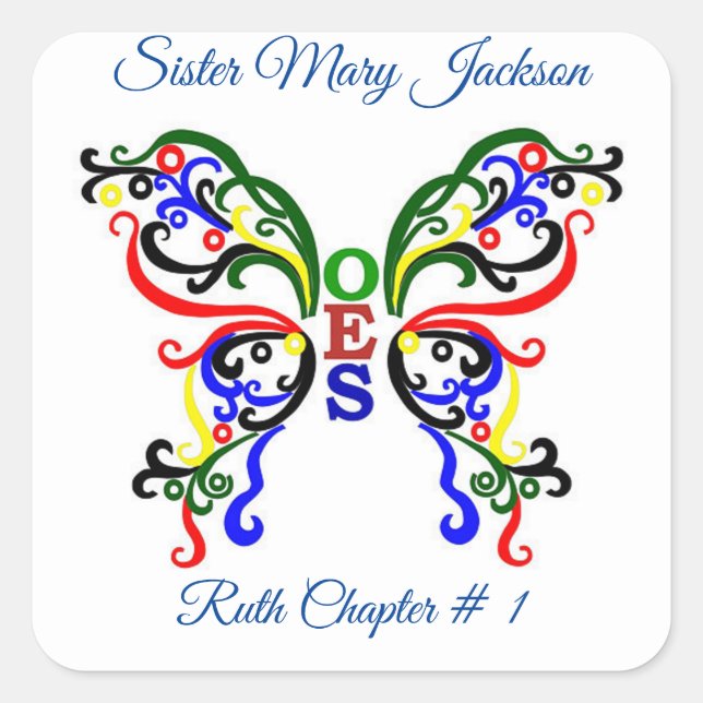 Adesivo Quadrado Personalizar Ordem da Estrela Oriental (Frente)