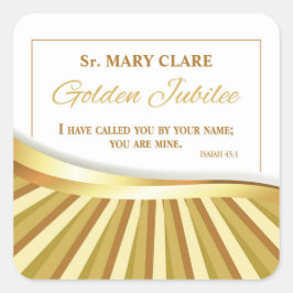 Adesivo Quadrado Personalizar, Ouro Jubilo da Vida Religiosa