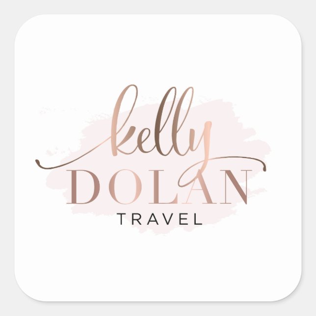 Adesivo Quadrado Personalizar simples empresa adicione seu próprio  (Frente)