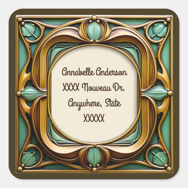 Adesivo Quadrado Personalize Art Nouveau (Frente)