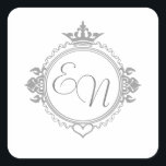 Adesivo Quadrado Personalize os nomes, iniciais e a frase Amor<br><div class="desc">Uma impressão bonita e totalmente personalizada para celebrar o amor de um casal. Escolha as cores,  nomes,  iniciais,  frase e tipo de letra e celebre o amor.</div>
