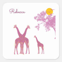 Adesivo Quadrado Personalized African Safari