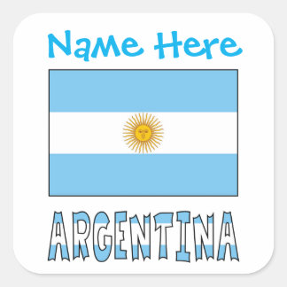 Adesivo Quadrado Personalized Argentina Flag Square Label