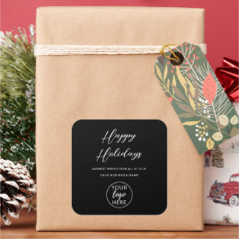 Adesivo Quadrado Personalized Company Logo Holiday Greetings
