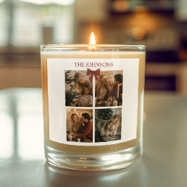 Adesivo Quadrado Personalized Family Christmas Photos Candle Label