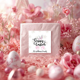 Adesivo Quadrado Personalized Happy Easter Sticker