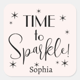 Adesivo Quadrado Personalized Pink Festive Christmas Gift Label 