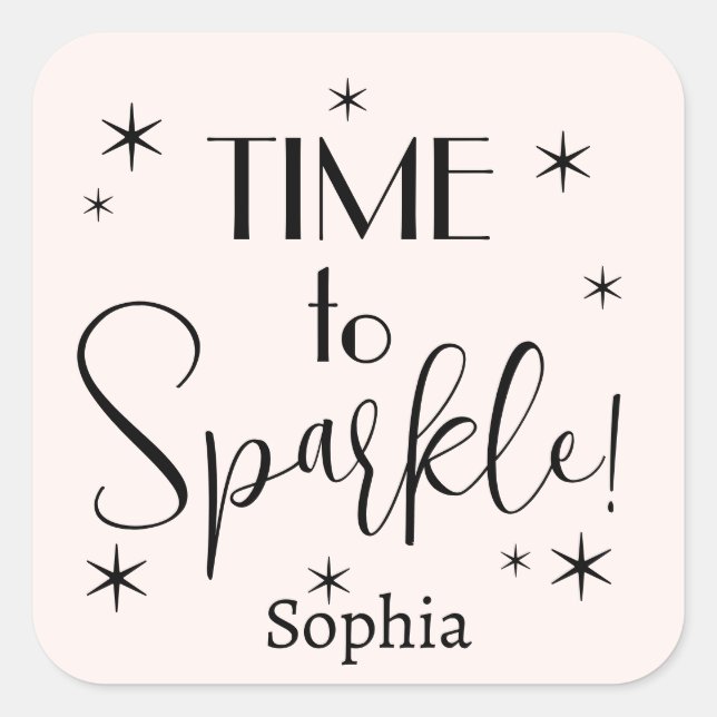 Adesivo Quadrado Personalized Pink Festive Christmas Gift Label  (Frente)