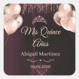 Adesivo Quadrado Personalized Quinceañera Square Stickers | labels