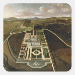 Adesivo Quadrado Perspectiva sul do Hampton Court, Herefordshire,