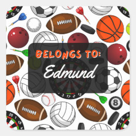 Adesivo Quadrado PERTENCENTES Personalizados À Vinheta Esportiva