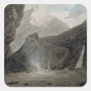 Adesivo Quadrado Perto de Chiavenna no Grisons, c.1779 (w/c, preto
