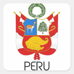 Adesivo Quadrado PERU - emblema/bandeira/brasão/símbolo