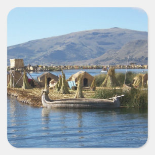Adesivo Quadrado Peru: Ilha no Lago Titicaca