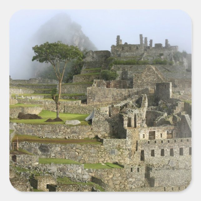 Adesivo Quadrado Peru, Machu Picchu. A antiga cidadela de (Frente)