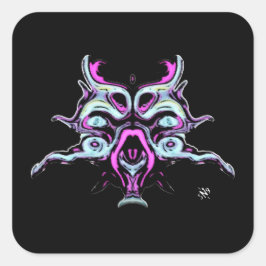 Adesivo Quadrado Pesadelo de espaço profundo (criatura abyss) v1