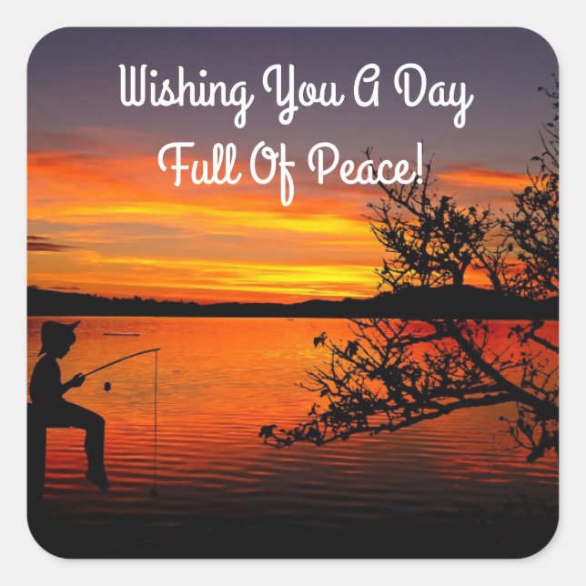 Adesivo Quadrado Pesca Ao Sol (Frente)