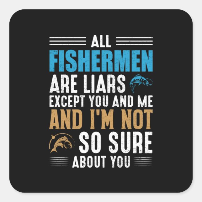 Adesivo Quadrado Pesca Arte Todos Pescadores (Frente)