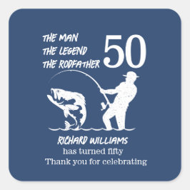 Adesivo Quadrado Pesca da lenda Roddad 50º Aniversário