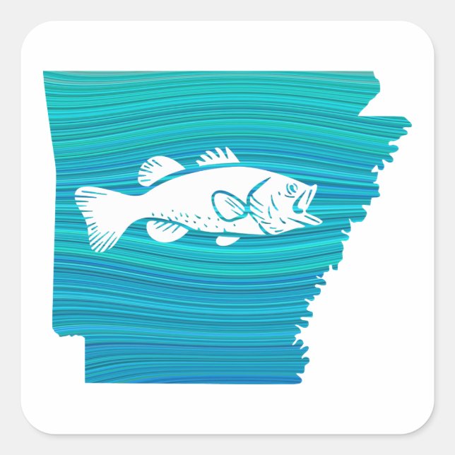 Adesivo Quadrado Pesca de Arkansas Wave (Frente)