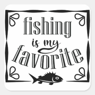 Adesivo Quadrado Pesca é minha citação favorita