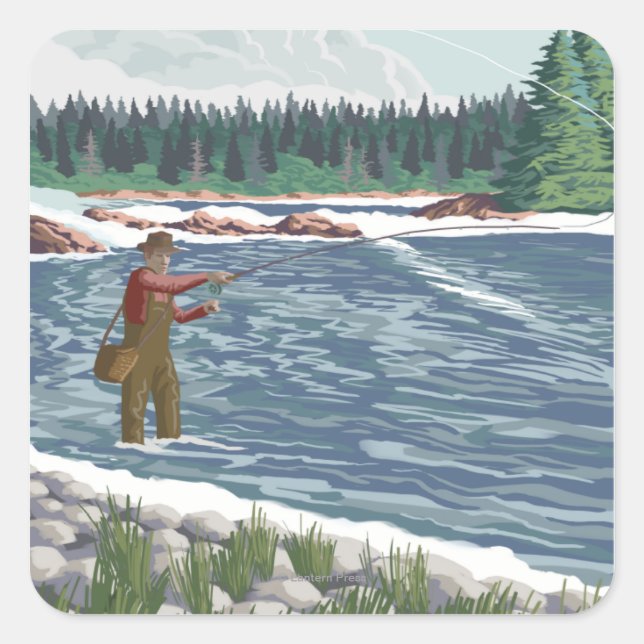 Adesivo Quadrado Pescador de Voa Novo México (Frente)