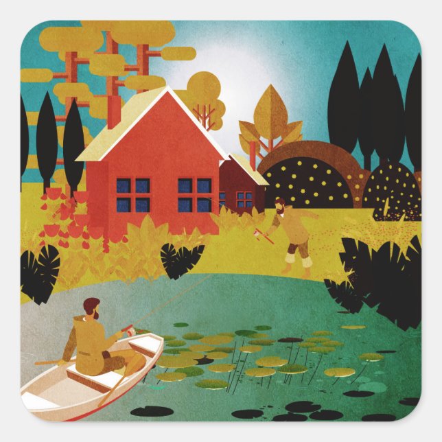 Adesivo Quadrado Pescadores (Frente)