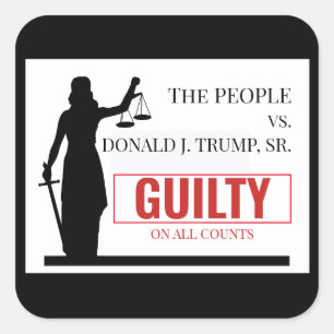 Adesivo Quadrado Pessoas contra o veredicto de Trump Guilty