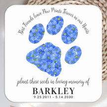 Pet Memorial Seed Packet Paw Imprime Esquecer-me