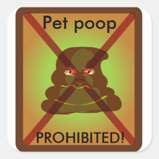 Adesivo Quadrado Pet poop PROHIBITED
