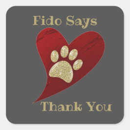 Adesivo Quadrado Pet Sitter Dog Walker Muito Obrigado