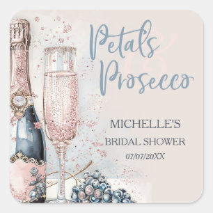 Adesivo Quadrado Pétalas Elegantes & Prosecco Boho Rosa Summer