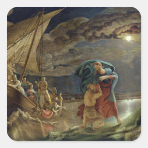 Adesivo Quadrado Peter anda na água, 1806