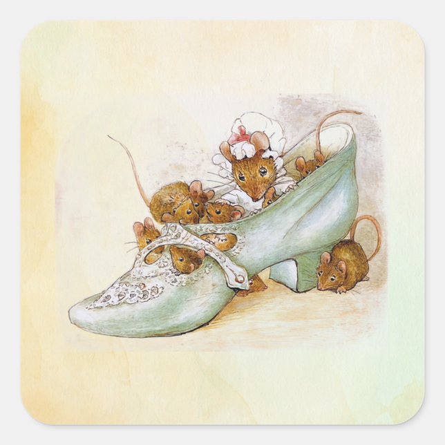 Adesivo Quadrado Peter Rabbit (ratos 1) Sticker Quadrado (Frente)