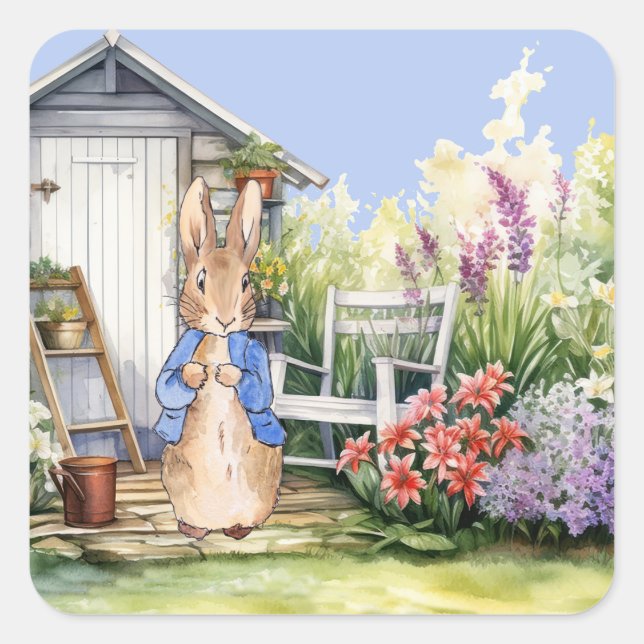 Adesivo Quadrado Peter the Rabbit Garden Shed (Frente)