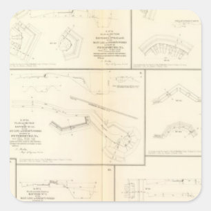 Adesivo Quadrado Petersburgo, baterias do Va, cerco